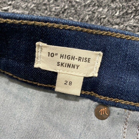 Madewell Women's 10" High-Rise Skinny Jeans in Hayes Wash f4684 size 27x28 $128 - Picture 6 of 11